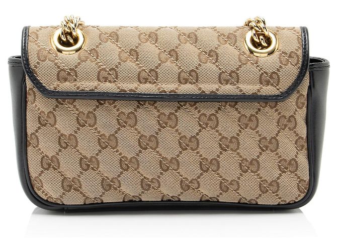 Gucci Matelasse GG Canvas GG Marmont Small Flap Bag Brown Beige - view 3