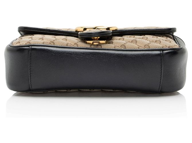 Gucci Matelasse GG Canvas GG Marmont Small Flap Bag Brown Beige - view 4