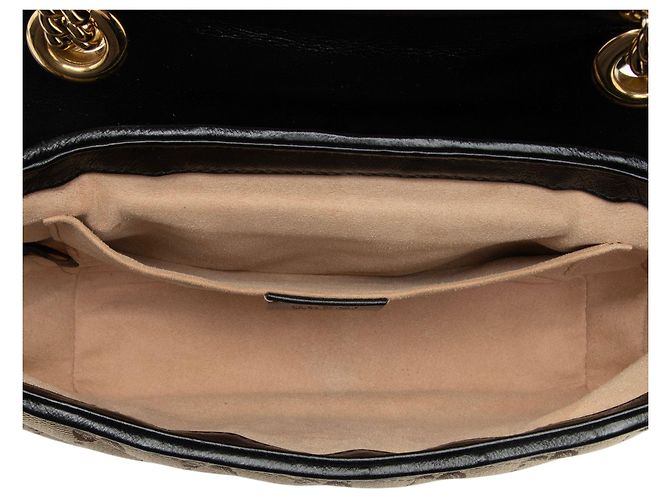Gucci Matelasse GG Canvas GG Marmont Small Flap Bag Brown Beige - view 7