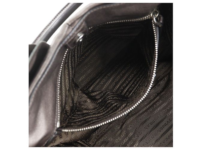 Prada Frill Leder Tote Bag Braun - Ansicht 6
