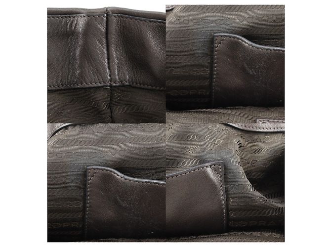 Prada Frill Leder Tote Bag Braun - Ansicht 8