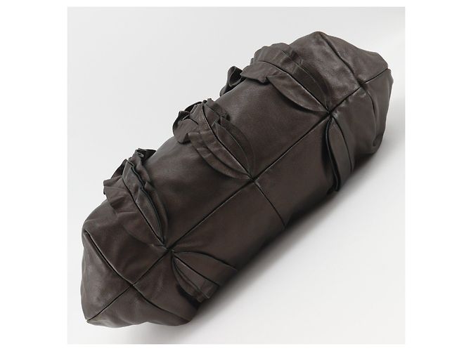 Prada Frill Leder Tote Bag Braun - Ansicht 9