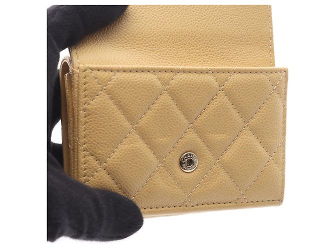 Portafoglio Chanel Classic Small Flap in pelle Marrone Beige - vista 10