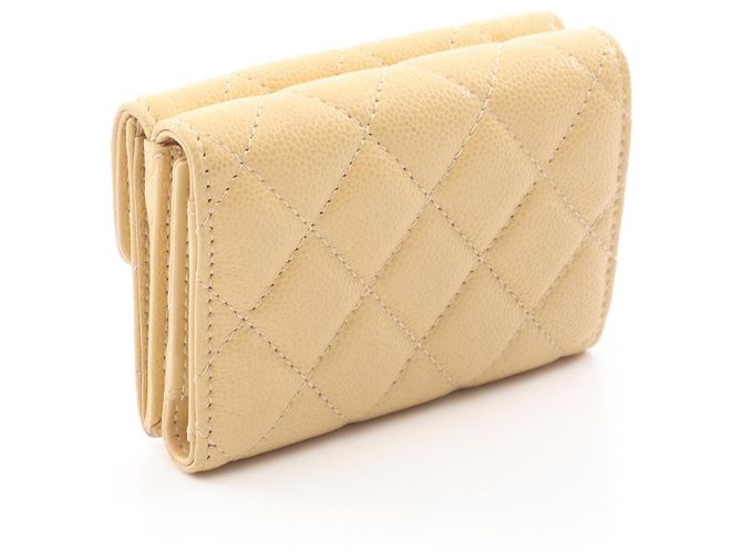 Portafoglio Chanel Classic Small Flap in pelle Marrone Beige - vista 2