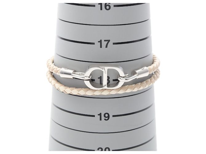 Christian Dior Bracciale in pelle Dior CD Icon Marrone Beige - vista 6