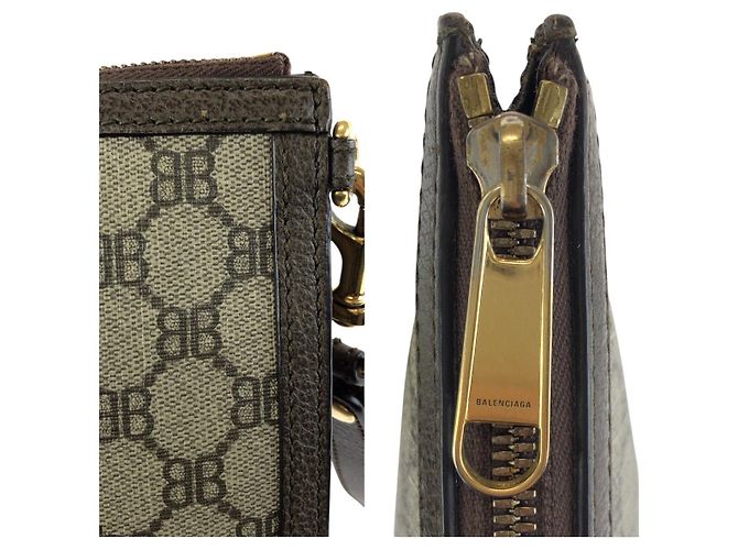 Clutch in PVC Balenciaga The Hacker Project Marrone Beige - vista 5