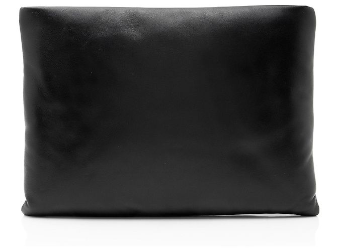 Pochette imbottita Saint Laurent in agnello con logo Nero - vista 3
