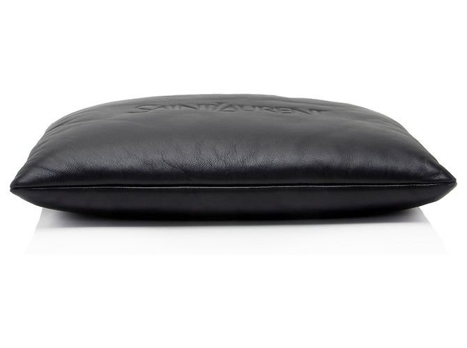 Pochette imbottita Saint Laurent in agnello con logo Nero - vista 4