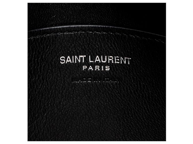 Pochette imbottita Saint Laurent in agnello con logo Nero - vista 7