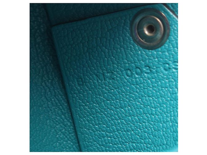 Hermès Hermes Calvi Verso monedero de piel de becerro y cabra Azul - vista 6