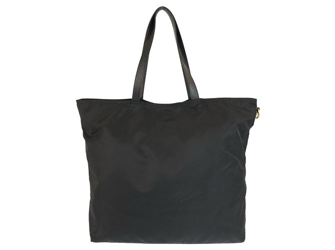 Borsa tote 2way in nylon Tessuto Teddy Bear e pelle Prada Nero - vista 2