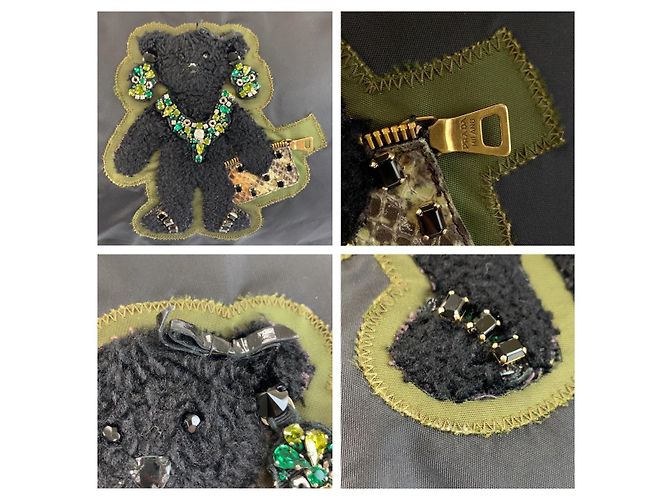 Borsa tote 2way in nylon Tessuto Teddy Bear e pelle Prada Nero - vista 5