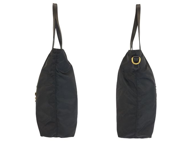 Borsa tote 2way in nylon Tessuto Teddy Bear e pelle Prada Nero - vista 7