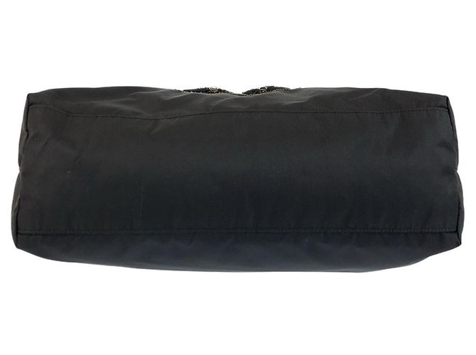 Borsa tote 2way in nylon Tessuto Teddy Bear e pelle Prada Nero - vista 9
