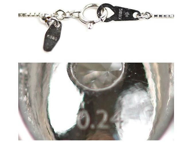 Collana Tasaki in oro bianco Au750 e diamanti Argento Metallico - vista 4