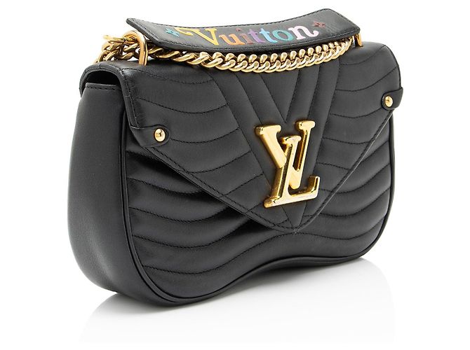 Louis Vuitton Calfskin New Wave Chain MM Shoulder Bag Black - view 2