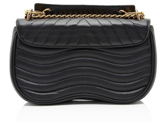 Louis Vuitton Calfskin New Wave Chain MM Shoulder Bag Black - view 3