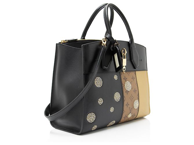 Louis Vuitton Limited Edition Reverse Monogram Night Light City Steamer MM Tote Marrone Beige - vista 2