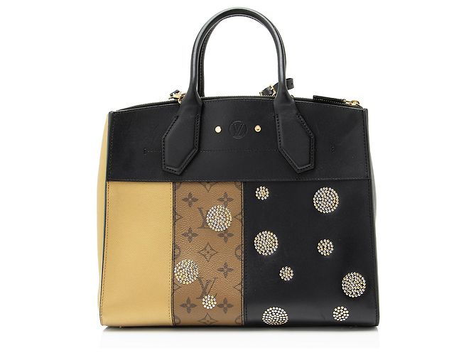 Louis Vuitton Limited Edition Reverse Monogram Night Light City Steamer MM Tote Marrone Beige - vista 3