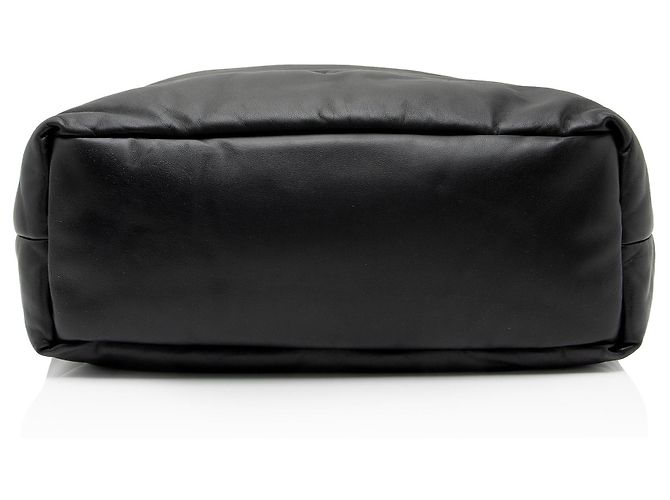 Saint Laurent Puffed Leather Logo Shopping Tote Schwarz - Ansicht 4
