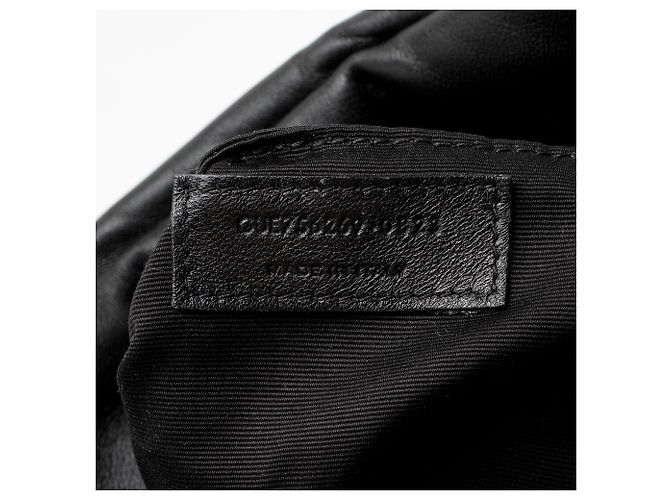 Saint Laurent Puffed Leather Logo Shopping Tote Schwarz - Ansicht 6