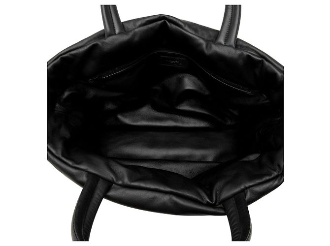 Saint Laurent Puffed Leather Logo Shopping Tote Schwarz - Ansicht 7