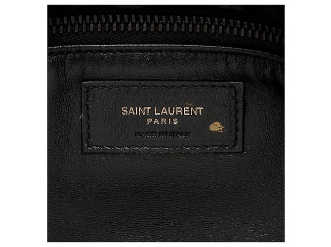 Saint Laurent Puffed Leather Logo Shopping Tote Schwarz - Ansicht 8