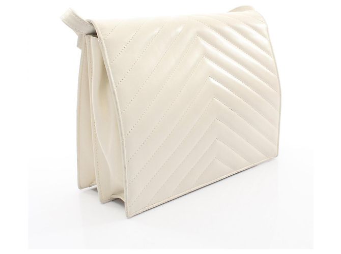Borsa a tracolla in pelle Yves Saint Laurent Bianco - vista 2