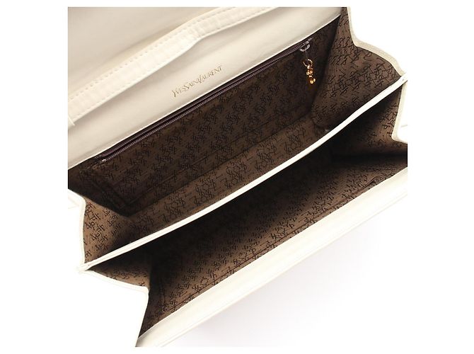 Borsa a tracolla in pelle Yves Saint Laurent Bianco - vista 3