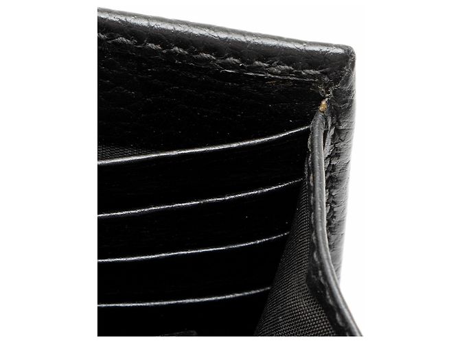Cartera con cadena entrelazada G en piel de becerro granulada Gucci Negro - vista 10