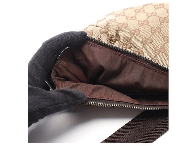 Borsa a tracolla Gucci GG Canvas e pelle Marrone Beige - vista 5