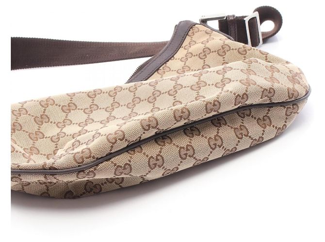 Borsa a tracolla Gucci GG Canvas e pelle Marrone Beige - vista 7