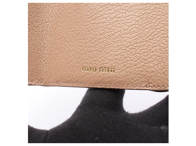 Miu Miu Madras Leder Tri-Fold Wallet Pink - Ansicht 5