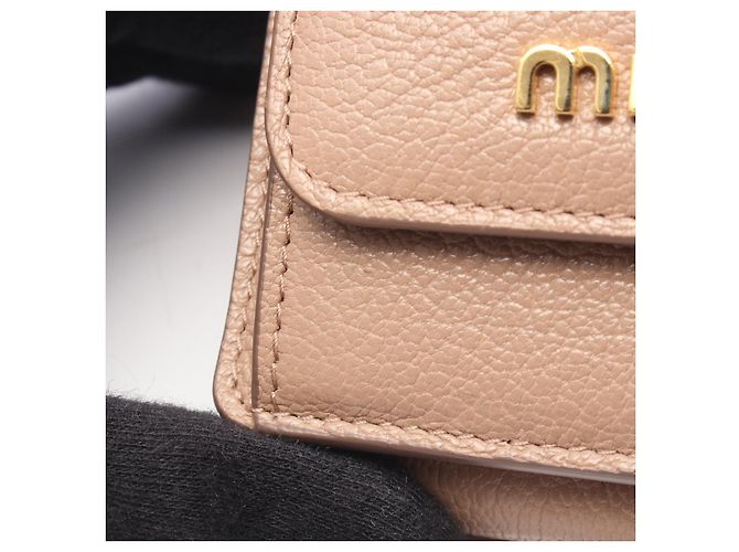 Miu Miu Madras Leder Tri-Fold Wallet Pink - Ansicht 7