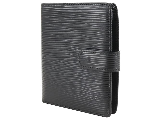 Portafoglio bi-fold Louis Vuitton in pelle Epi Nero - vista 2