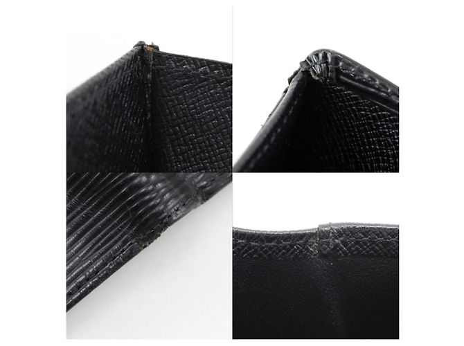 Portafoglio bi-fold Louis Vuitton in pelle Epi Nero - vista 9