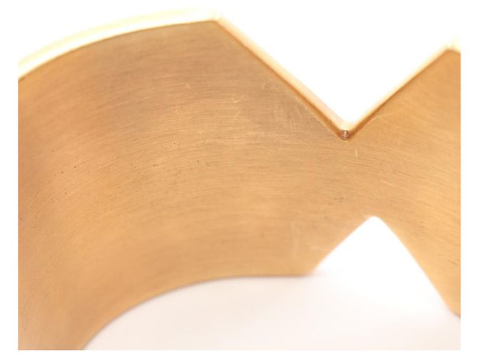 Bracciale rigido in pelle Valextra D'oro Metallico - vista 5