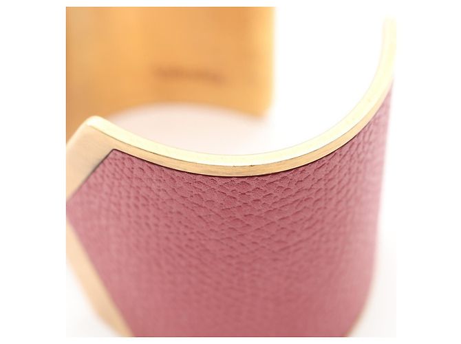 Bracciale rigido in pelle Valextra D'oro Metallico - vista 6