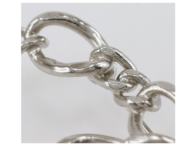 Spilla a catena traforata Chanel Coco Mark Argento Metallico - vista 6