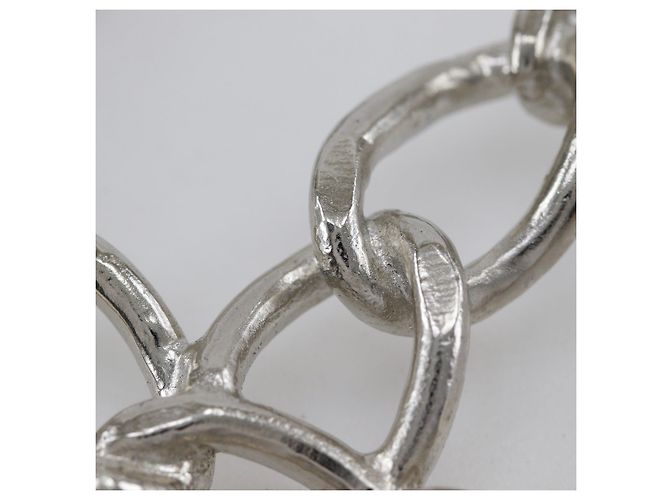 Spilla a catena traforata Chanel Coco Mark Argento Metallico - vista 7