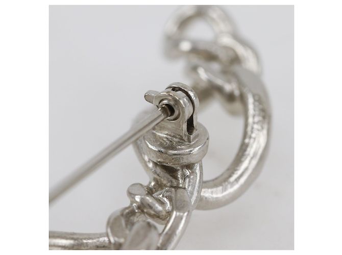Spilla a catena traforata Chanel Coco Mark Argento Metallico - vista 8
