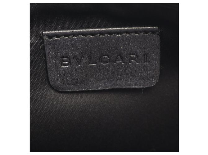 Bulgari Borsa a tracolla in pelle e tela Logo Mania BVLGARI Nero - vista 4