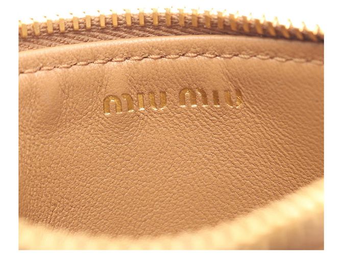 Tarjetero de piel MATELASSE MIU Miu Castaño - vista 4