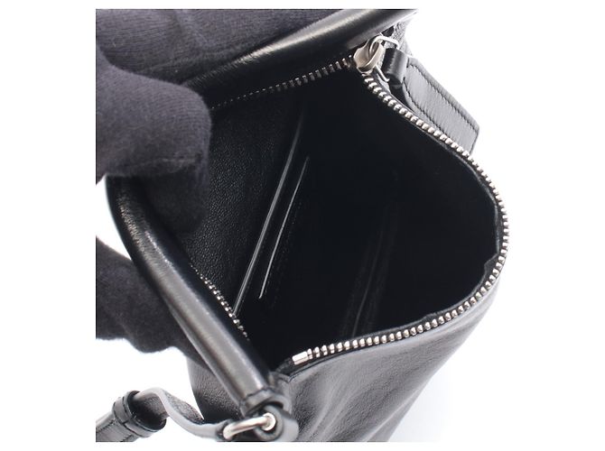 Yves Saint Laurent Borsa a tracolla Saint Laurent Paris FLAT POUCH SID in pelle Nero - vista 3