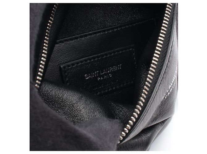 Yves Saint Laurent Borsa a tracolla Saint Laurent Paris FLAT POUCH SID in pelle Nero - vista 4