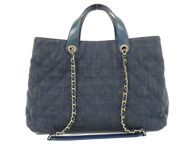 Borsa a tracolla Chanel in denim di vitello Blu - vista 2