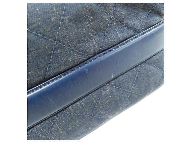Borsa a tracolla Chanel in denim di vitello Blu - vista 3
