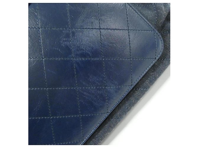 Borsa a tracolla Chanel in denim di vitello Blu - vista 4