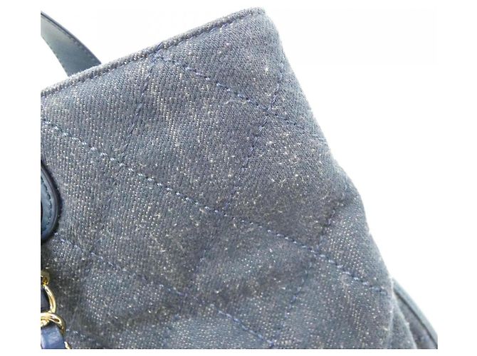 Borsa a tracolla Chanel in denim di vitello Blu - vista 5