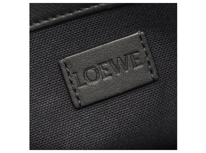 Borsa Tote Loewe Buckle Horizontal Anagram Canvas Leather Nero - vista 4